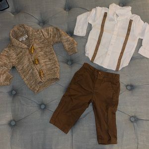 12M Baby Boy Sweater, Button Down Dress Shirt and Dress Pants